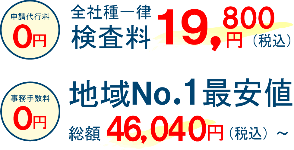 検査料は一律。地域ナンバーワンクラスの最安値